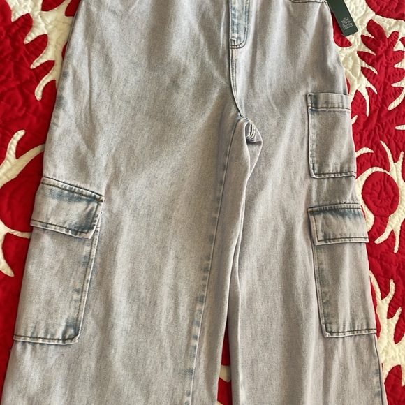 Wild Fable Tube Cargo Denim Jumpsuit in Lavender XS - Picture 6 of 14